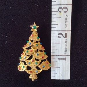 SALE! Vintage Christmas tree brooch pin
